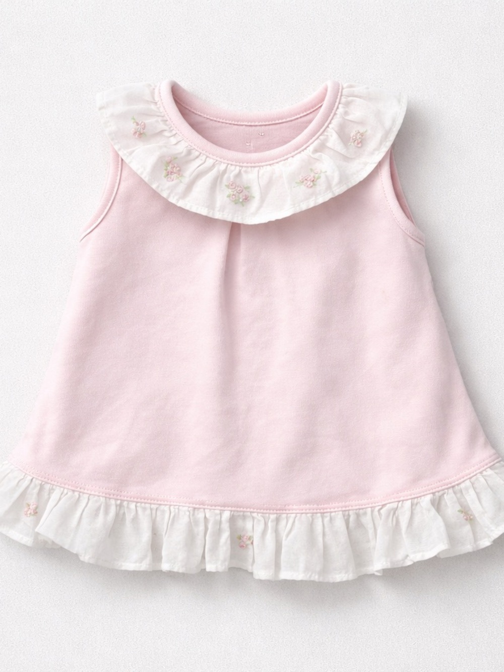 Kissy Kissy Premier pink sleeveless embroidered dress 3-6 months Pima cotton